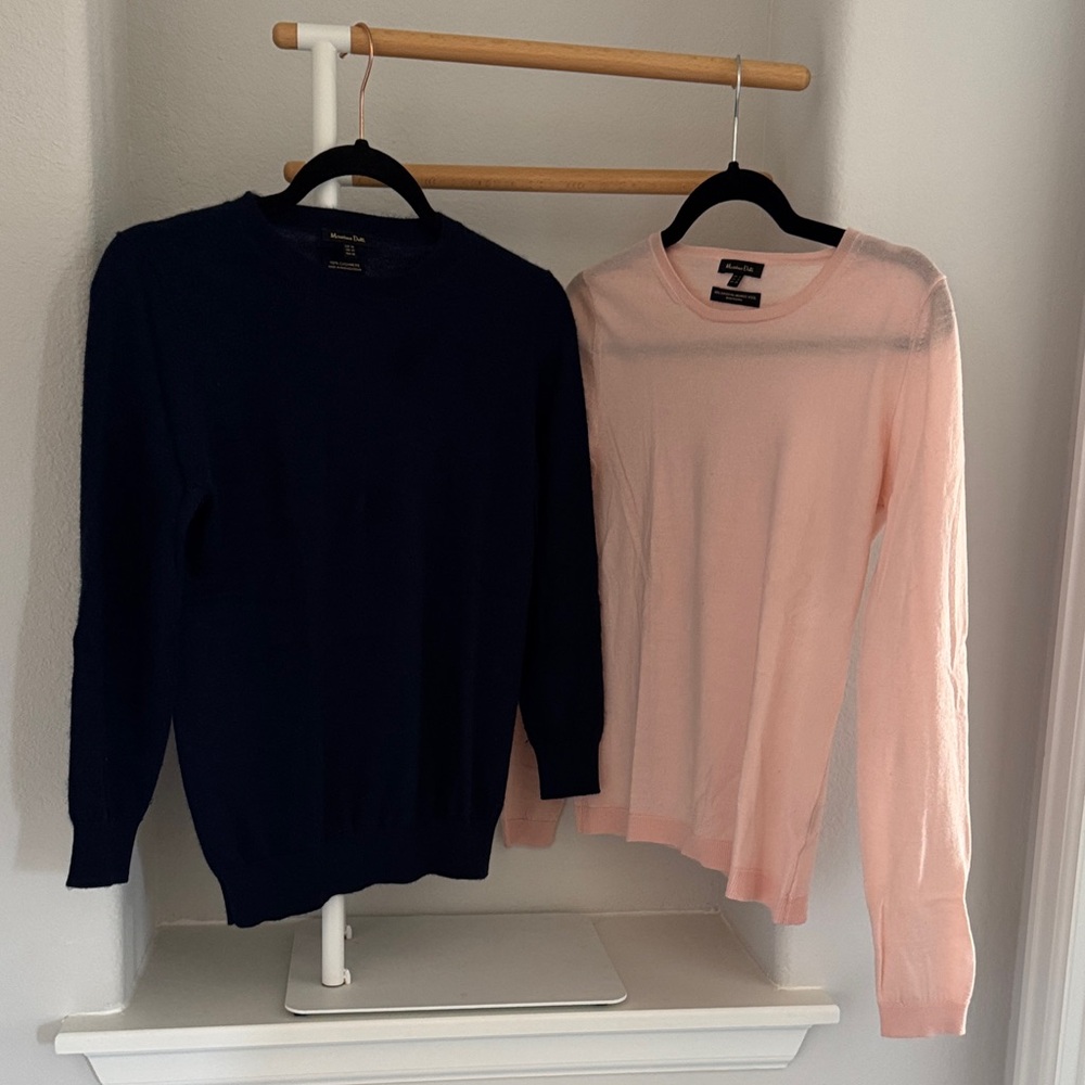 Massimo Dutti Dark Blue and Soft Pink Sweater Duo